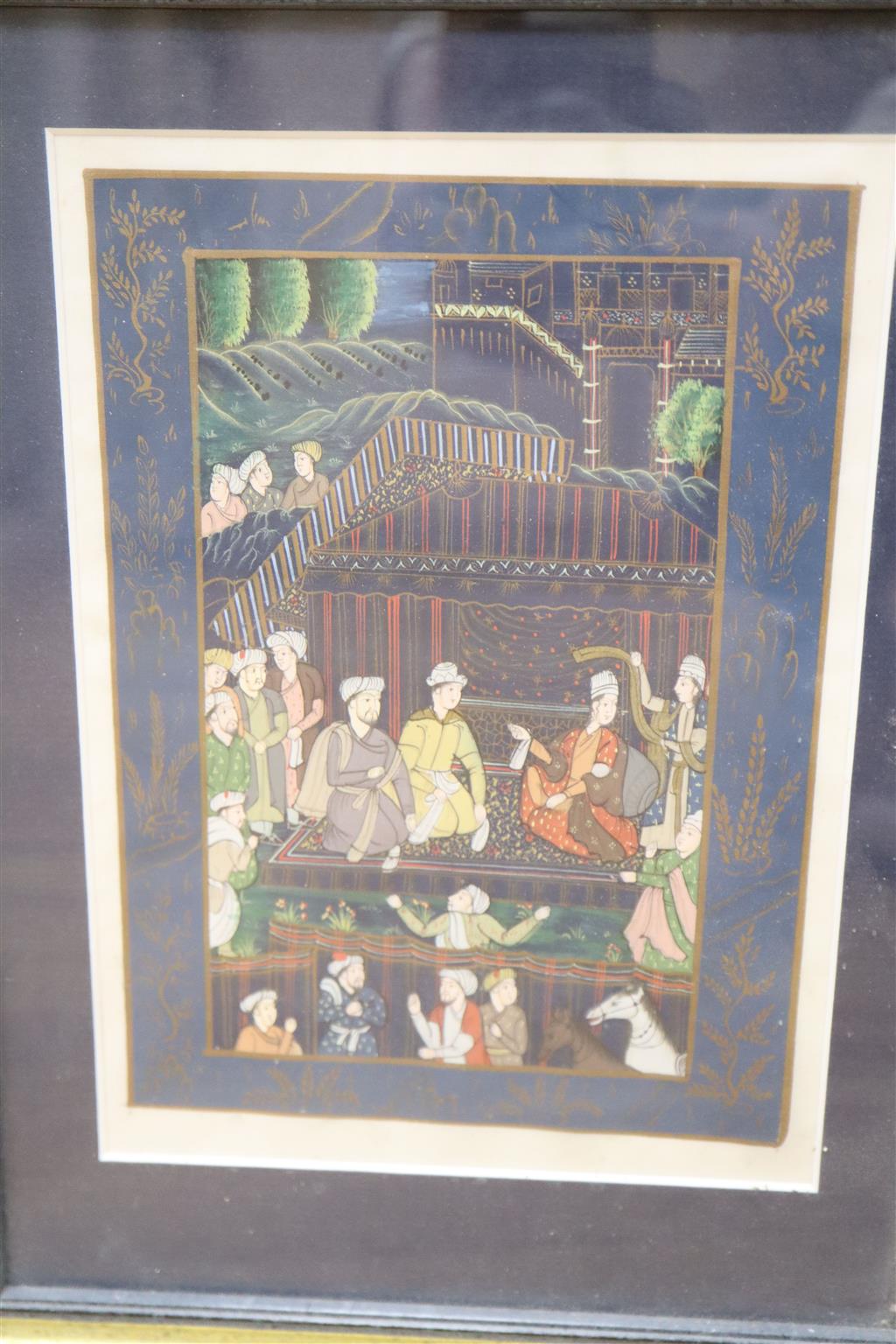 Three Indian miniatures paintings